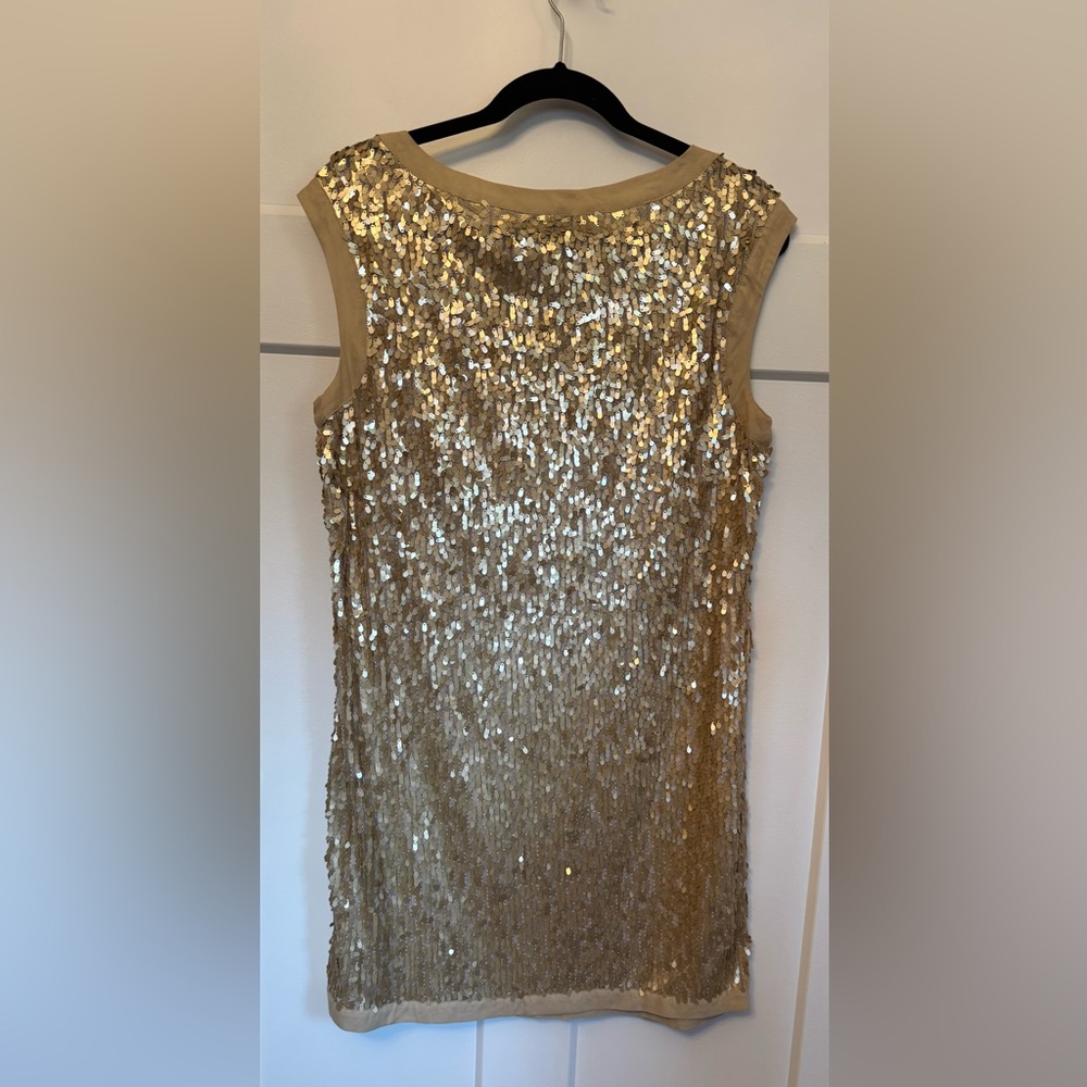 Laundry By Shelli Segal Gold Sequin Top